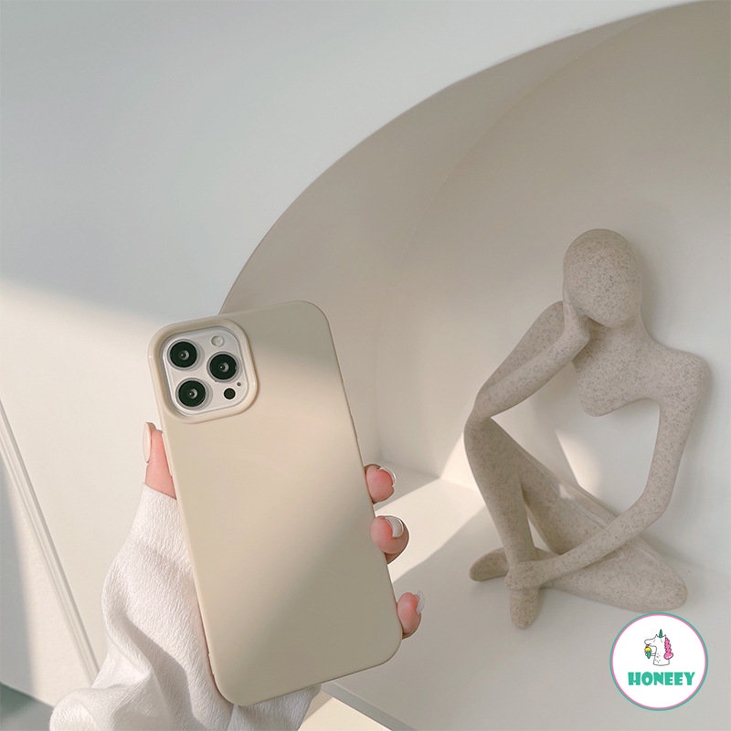 Ốp Điện Thoại TPU Mềm Màu Trắng / Be Thời Trang Cho IPhone 11 14 Pro Max 13 Pro Max 12 X XS XS Max XR 7 8 Plus