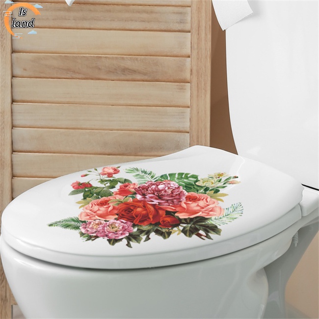 Sticker Dán Tường Tự Dính Hình Hoa Mẫu Đơn Trang Trí Phòng Tắm / Phòng Ngủ