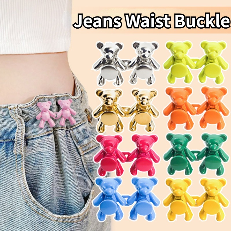 1 Cặp Nút Bấm Điều Chỉnh Được Nhiều Màu Sắc Hình Chú Gấu Dễ Tháo Rời Tiện Dụng