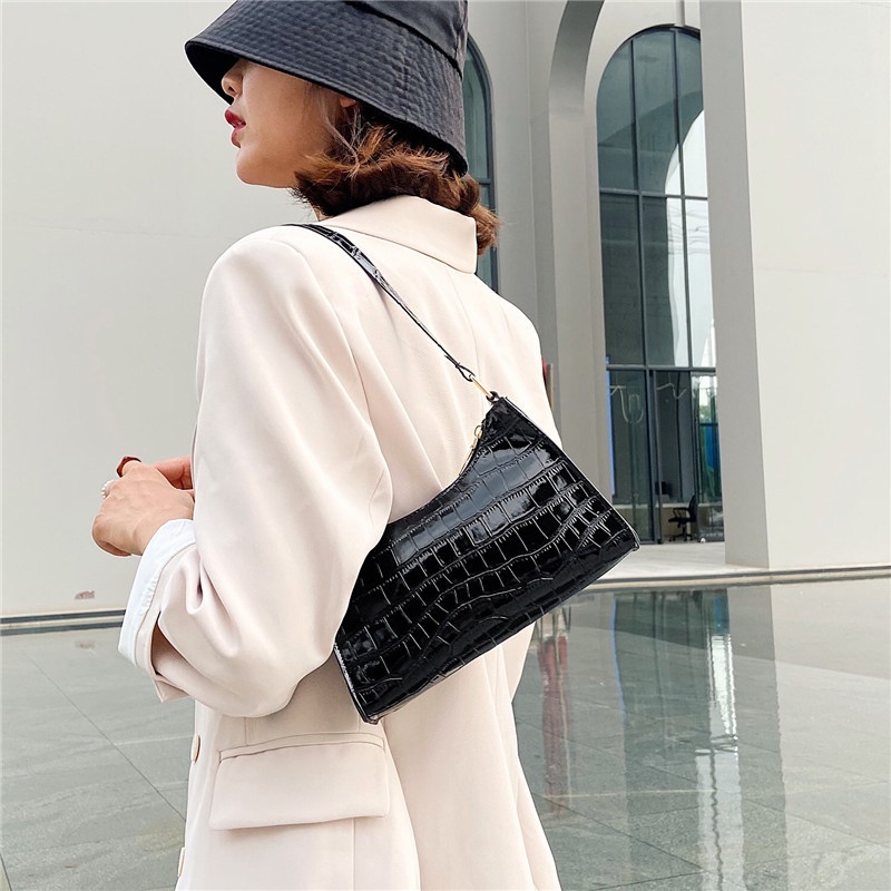 Túi Xách Da Pu Dáng Vuông Họa Tiết Vân Đá Phong Cách Pháp Cao Cấp Cho Nữ