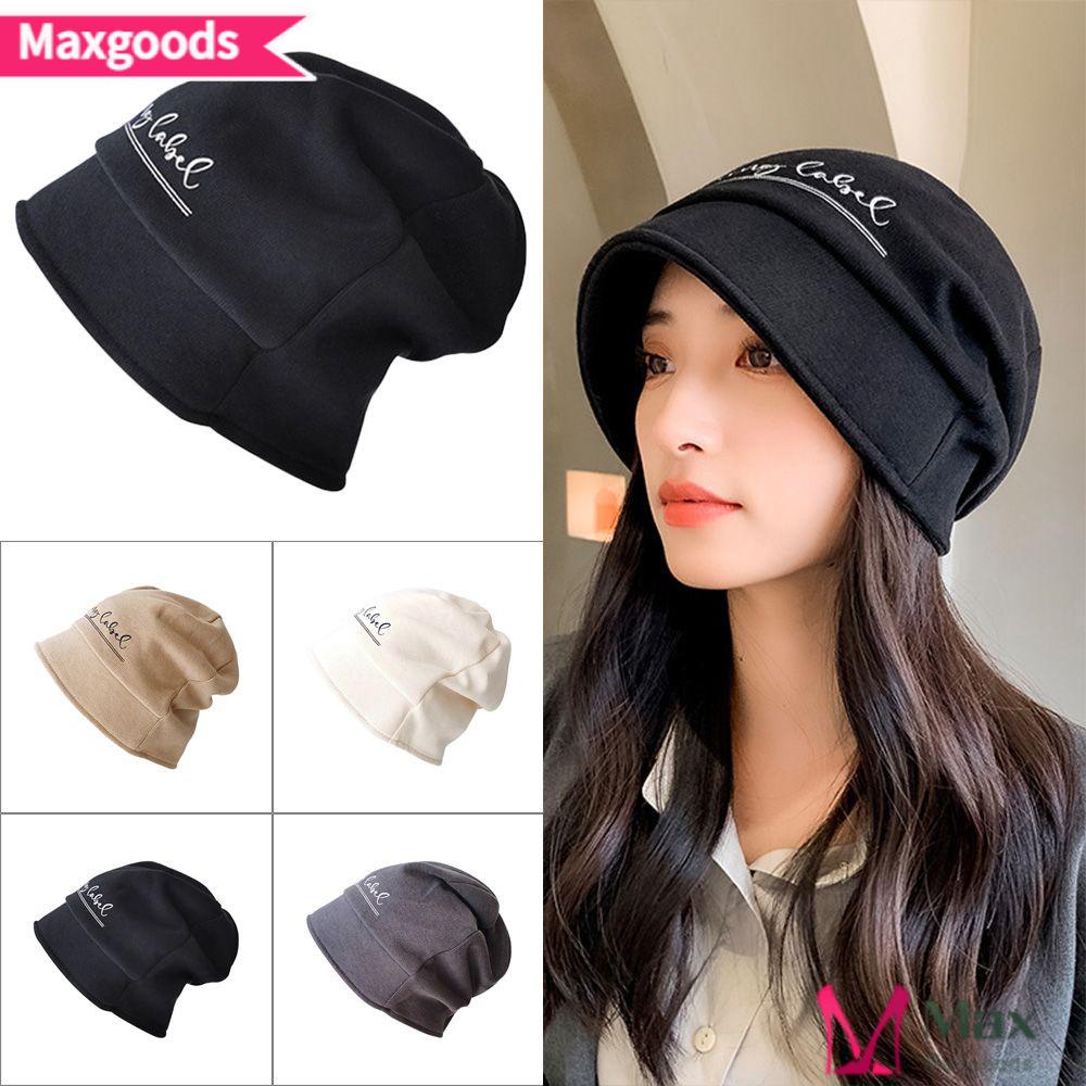 Mũ Beanie Dệt Kim Màu Trơn Dễ Thương Cho Nữ