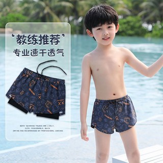 Quần Bơi Boxer Hai Lớp Nhanh Khô Phong Cách Hàn Quốc Thời Trang Mùa Hè Cho Bé Trai Sw