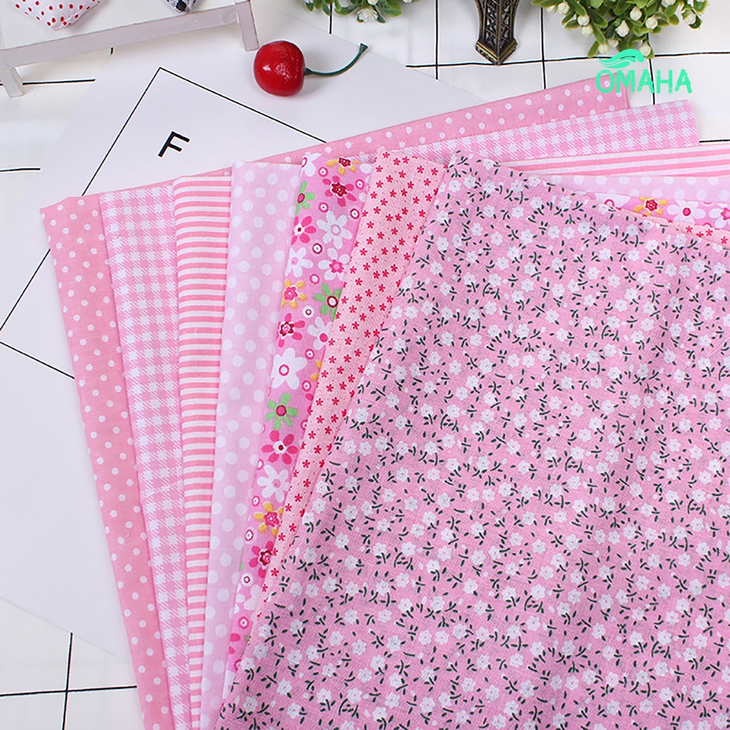 Set 7 Tấm Vải Cotton Mềm Mại Màu Trơn Dùng May Đồ Thủ Công DIY