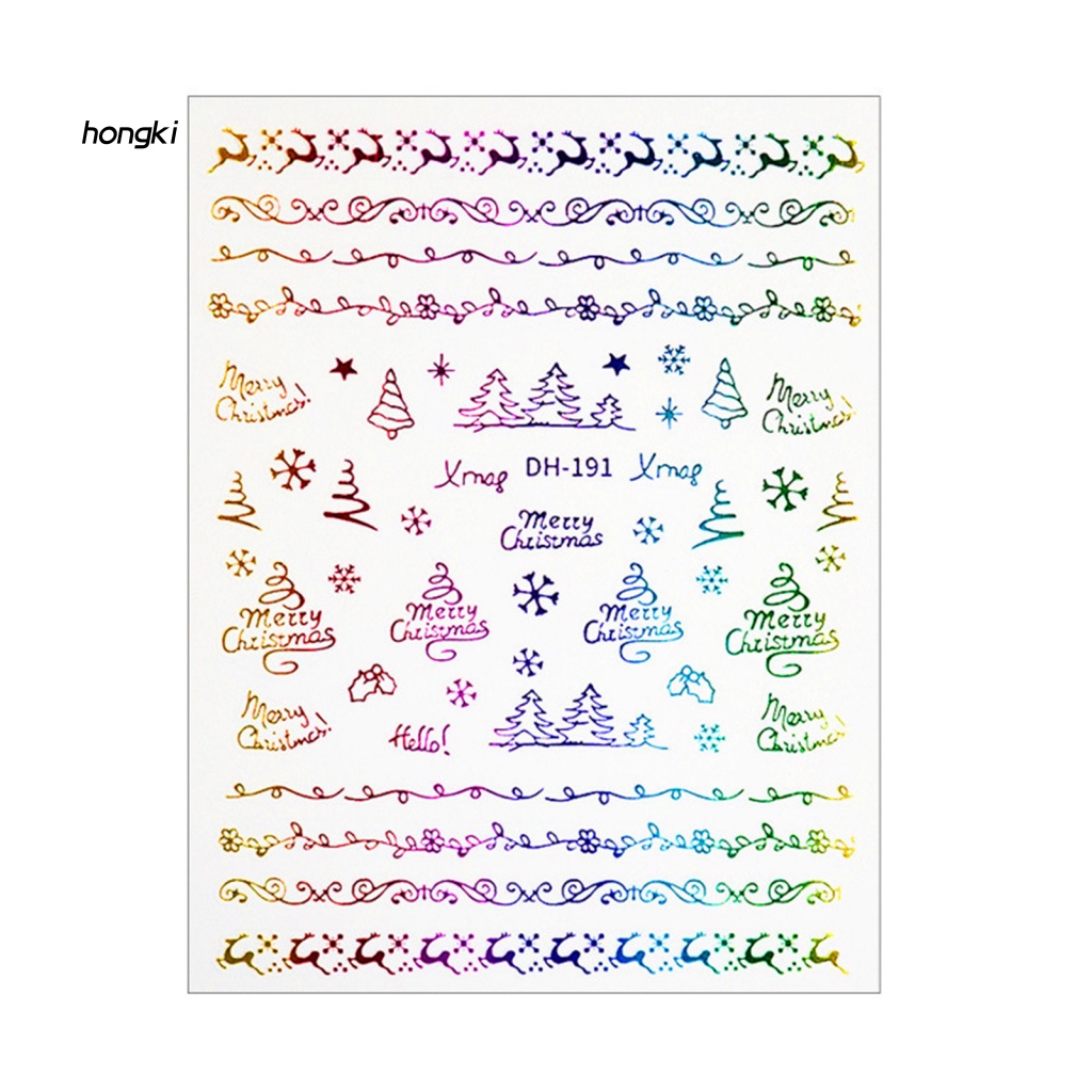Miếng Dán Trang Trí Móng Tay Họa Tiết Giáng Sinh 3D DIY