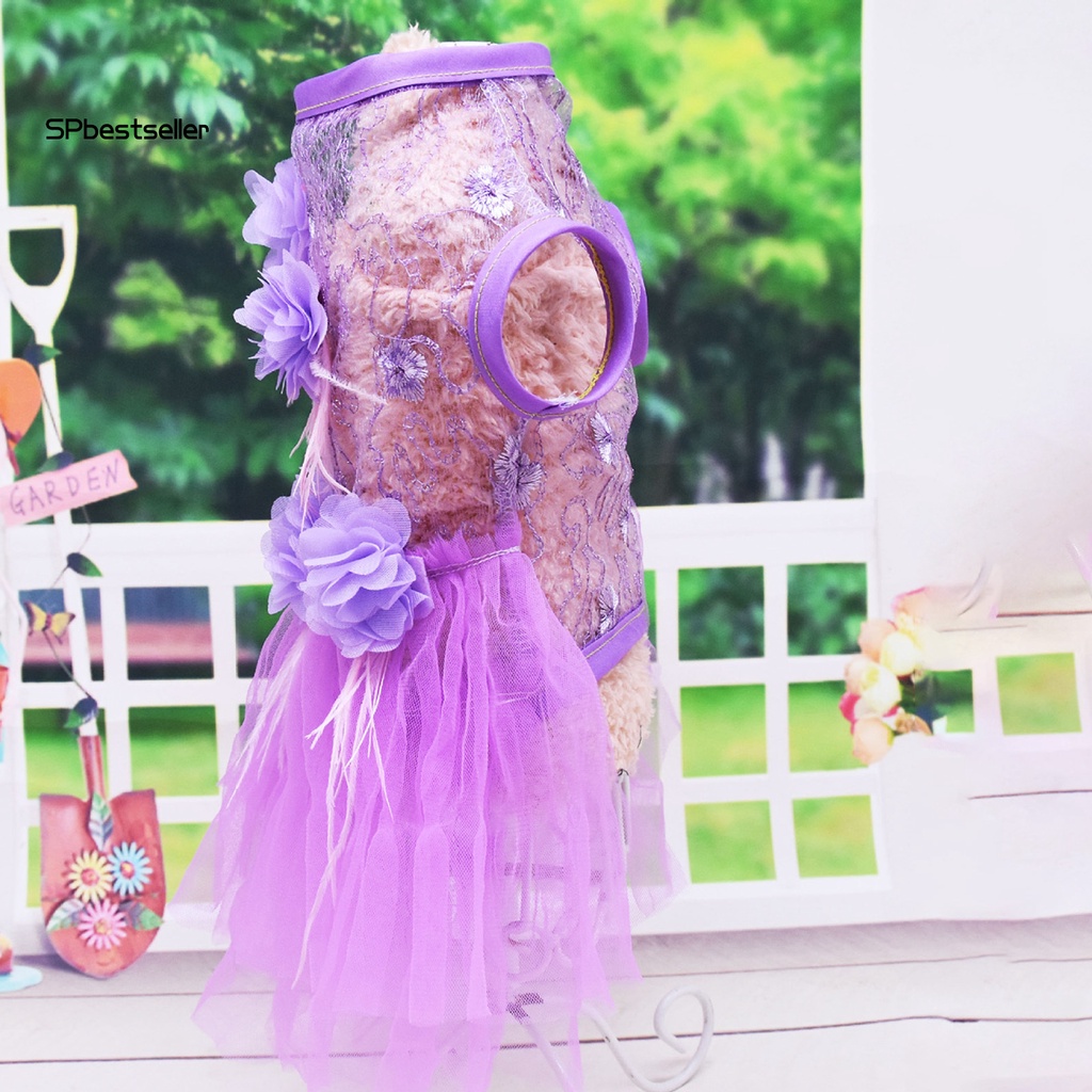 Đầm Công Chúa Không Phai Phối Lưới Thoáng Khí Họa Tiết Hoa Xinh Xắn Cho Cún Cưng Chihuahua