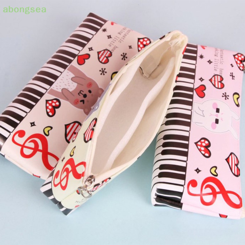 1 Túi Đựng Bút Bằng PU Sức Chứa Lớn Hình Phím Đàn Piano Sáng Tạo