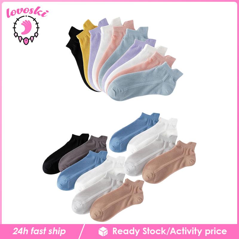 Set 10 Đôi Vớ Ngắn Chống Trượt Thời Trang