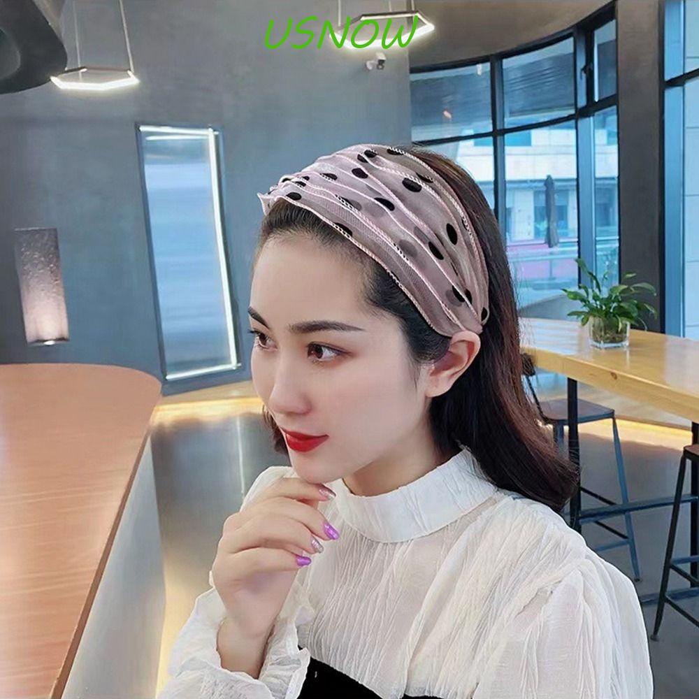 Băng Đô Ren Trắng Vành Rộng Chống Trượt Phong Cách Hàn Quốc Cổ Điển Thời Trang Cho Nữ