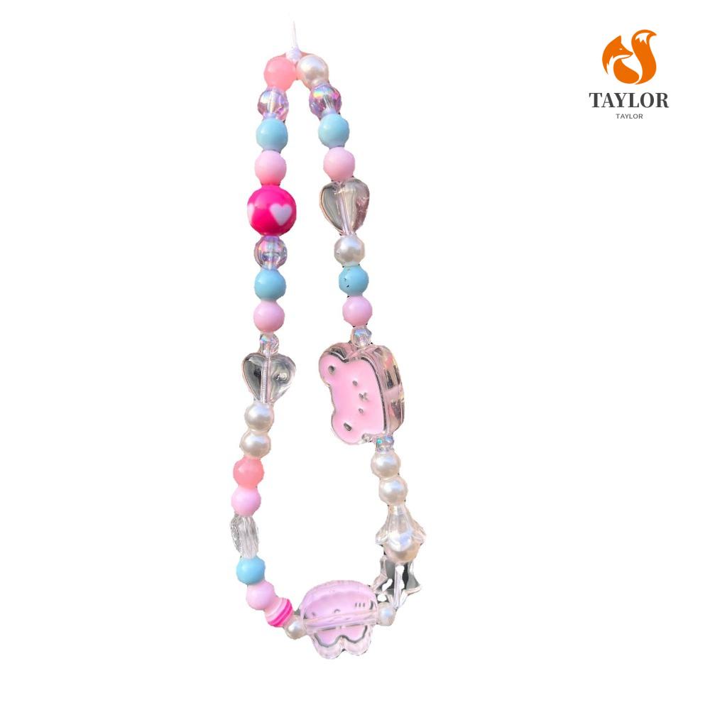 Taylor1 Dây Đeo Điện Thoại Xỏ Hạt Thủ Công Hình Trái Tim Dễ Thương