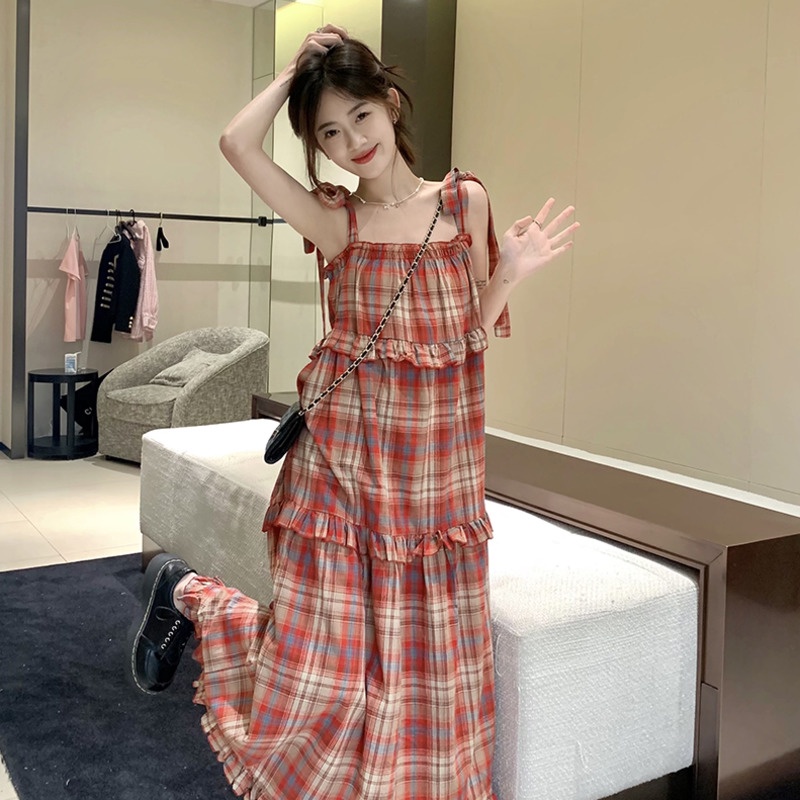 Set Đầm Hai Dây + Áo Khoác Không Tay Phong Cách Thời Trang Mùa Hè Dành Cho Nữ