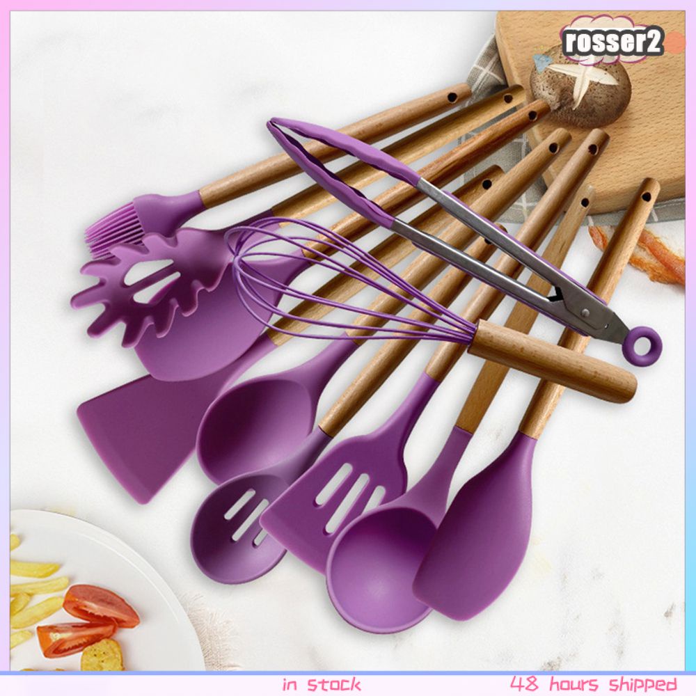 12PC Silicone súp thìa thìa bàn chải scraper dầu màu xám bàn chải Nhà Bếp Nấu Ăn Công cụ đồ dùng nhà bếp đồ dùng đồ nấu nướng-rosser2
