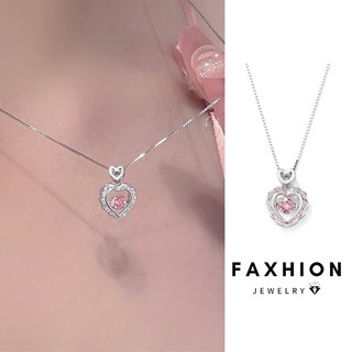 Faxhion Thời Trang Pha Lê Trái Tim Mặt Dây Chuyền Vòng Cổ Zircon Bạc Dây Chuyền Choker Cho Nữ Trang Sức Phụ Kiện