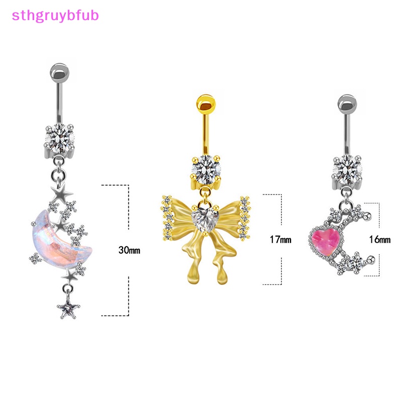 Khuyên Rốn Hình Bướm Và Mặt Trăng Bằng Thép Không Gỉ Thời Trang Cho Nữ