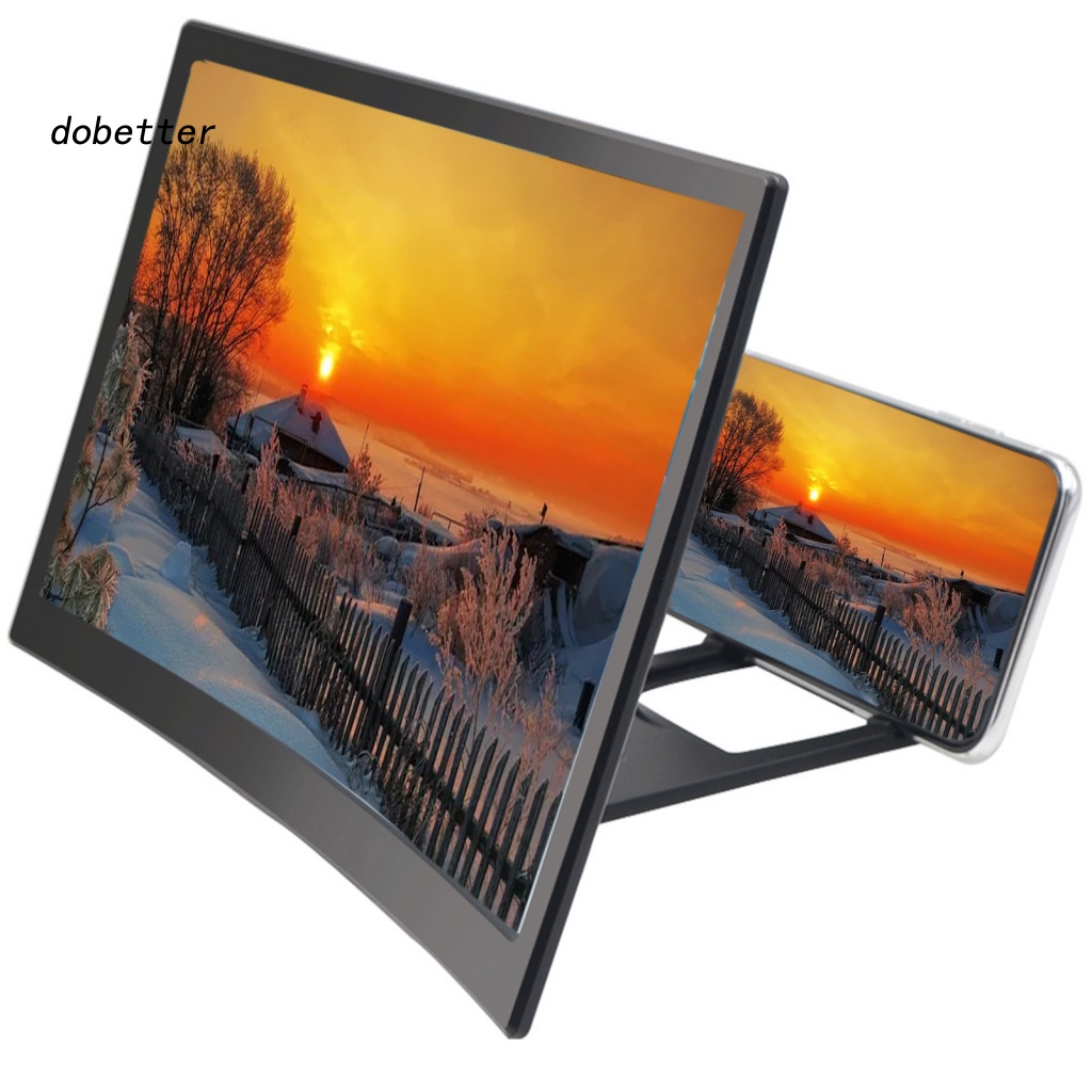 Kính Lúp Phóng Đại Màn Hình Cong 12 Inch 3D Có Thể Gập Lại Cho Điện Thoại Di Động