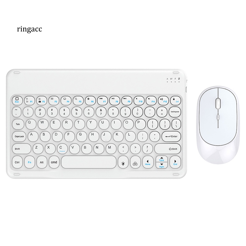 Rga 1 Bộ Bàn Phím Không Dây Mini Ôm Dáng Thời Gian Chờ Lâu Không Gây Tiếng Ồn Cho Notebook