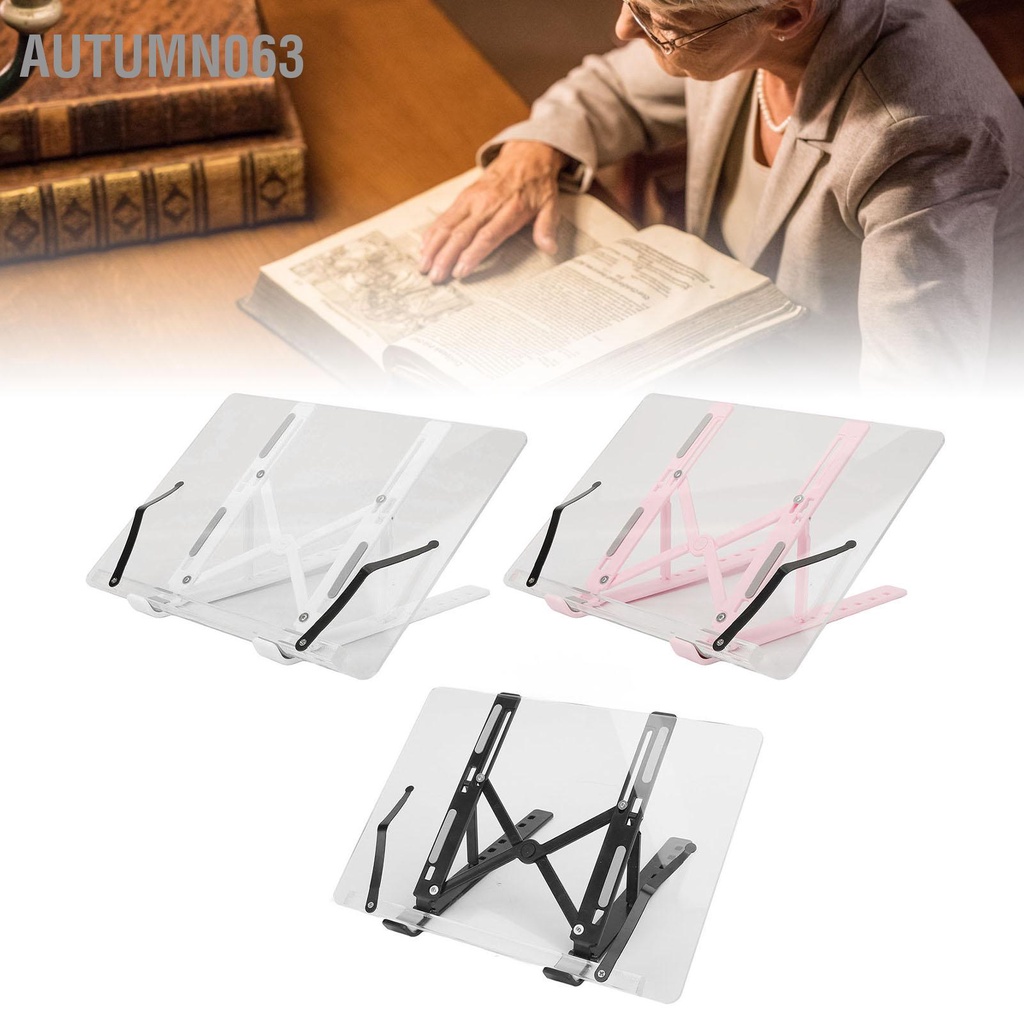 Autumn063 Giá Sách Có Thể Gập Lại Để Đọc Đa Năng Acrylic Điều Chỉnh Bàn Đỡ Trang Kẹp Dành Cho Người Cao Tuổi