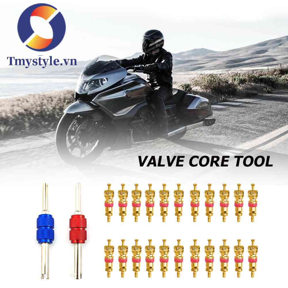 Set 20 Lõi Van Bằng Đồng Kèm 2 Dụng Cụ Tháo Gỡ Dành Cho Xe Hơi / Xe