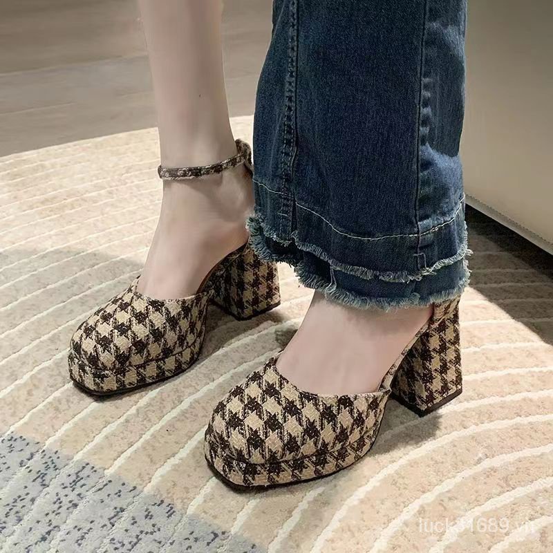 Giày Cao Gót Đế Dày Chống Thấm Nước Phong Cách Mary Jane 2023