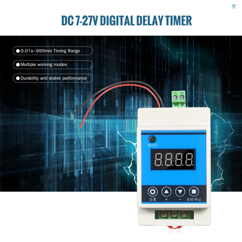Mô Đun Rơ Le Điều Khiển Thời Gian Kỹ Thuật Số DC 7-27V Có Vỏ Bảo Vệ 0.01s-999 Phút