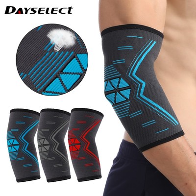 1 Băng Quấn Bảo Vệ Khuỷu Tay Bằng Nylon Dệt Kim Thoáng Khí Thấm Hút Mồ Hôi Tiện Dụng Cho Người Chơi Thể Thao