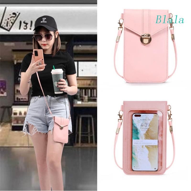 Túi Xách Da Pu Kiêm Ví Cầm Tay Có Thể Chạm Màn Hình Cảm Ứng Tiện Lợi Cho Nữ