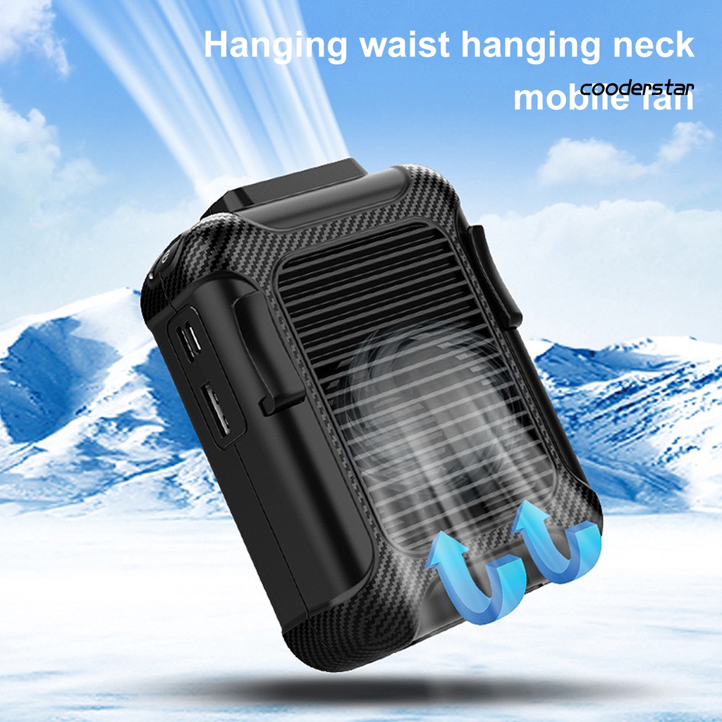 1 Bộ Quạt Mini 6000mAh Rảnh Tay 3 Tốc Độ Gió Mạnh Sạc USB