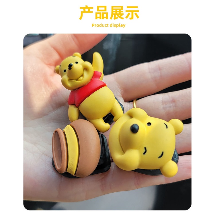 Móc Treo Chìa Khóa Xe Hơi / Túi Xách Tự Dính Hình Gấu pooh winnie Thông Dụng