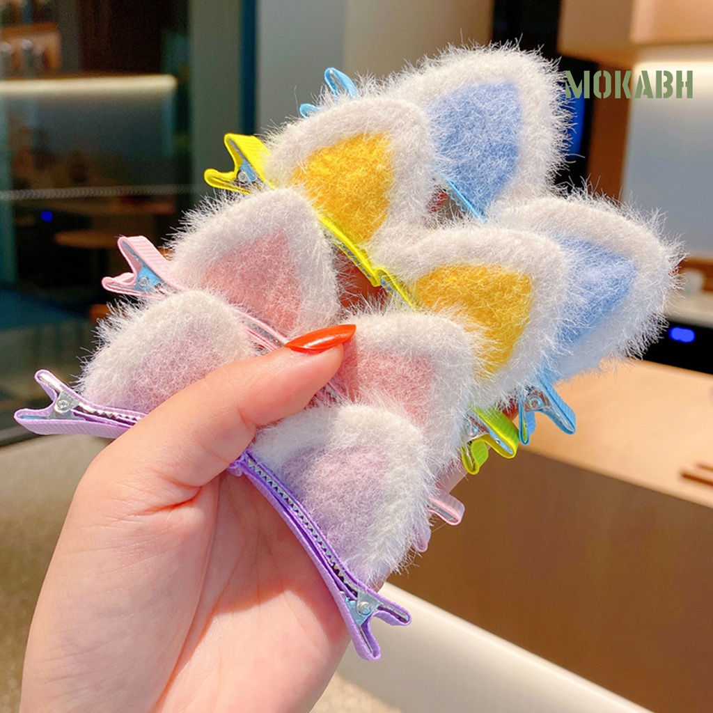 1 Cặp Kẹp Tóc Hình Tai Mèo Nhiều Màu Sắc Quyến Rũ