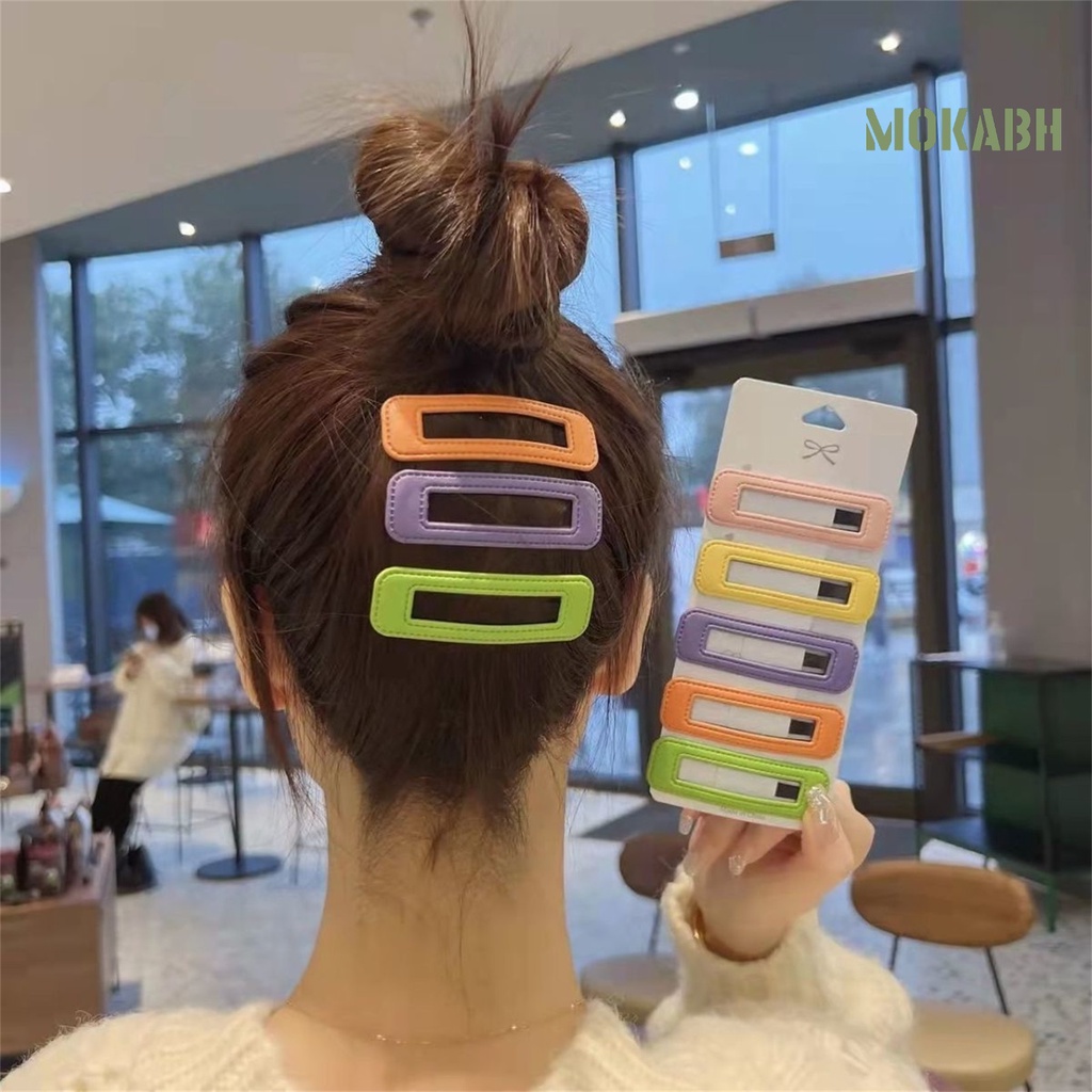 Bộ 5 Kẹp Tóc Màu Sắc Kẹo Ngọt Chống Trầy Xước Bằng Thép Không Gỉ