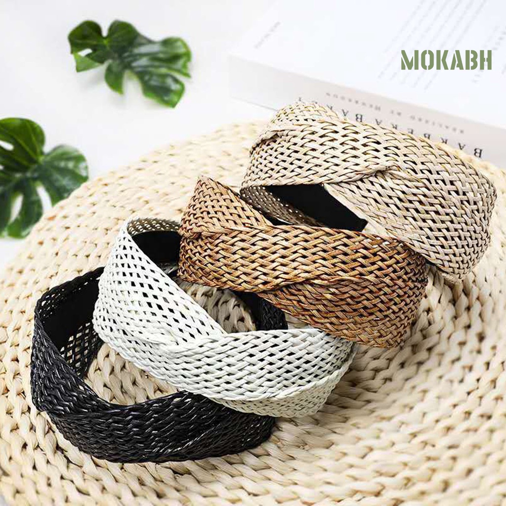 Băng Đô Cài Tóc Màu Trơn Chống Rơi Phong Cách Bohemian Dành Cho Nữ