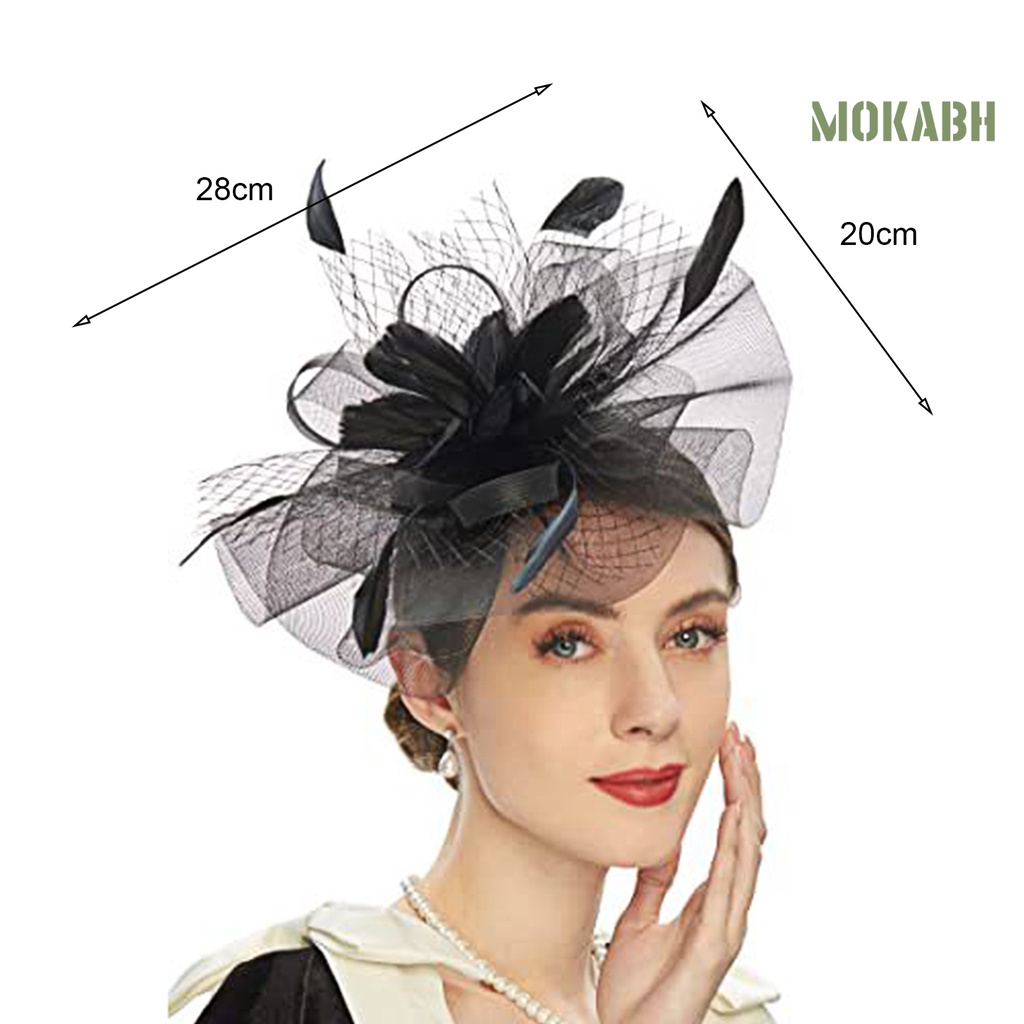 [Mok Abh] Băng Đô Cài Tóc Phối Lưới Thời Trang Cho Cô Dâu