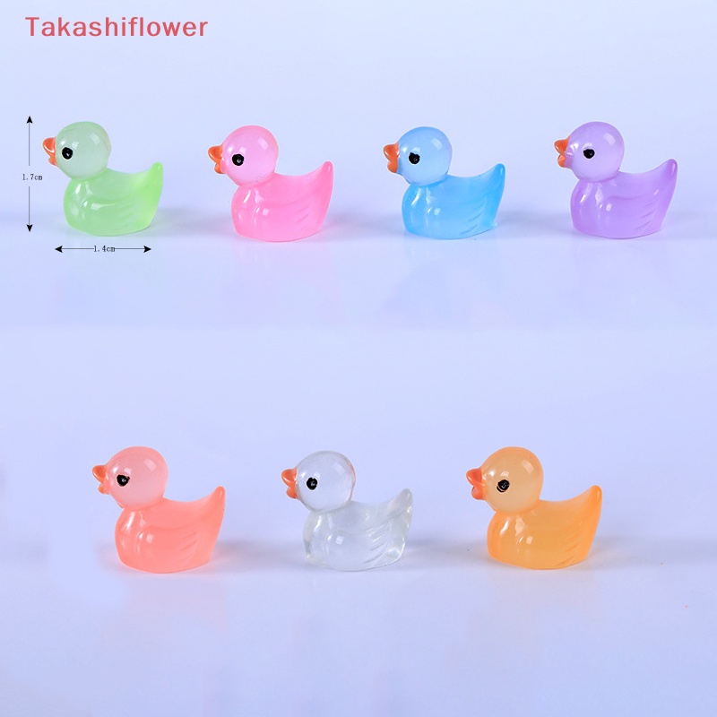Set 10 Tượng Vịt Con Dạ Quang Mini Bằng Nhựa Resin Trang Trí Tiểu Cảnh