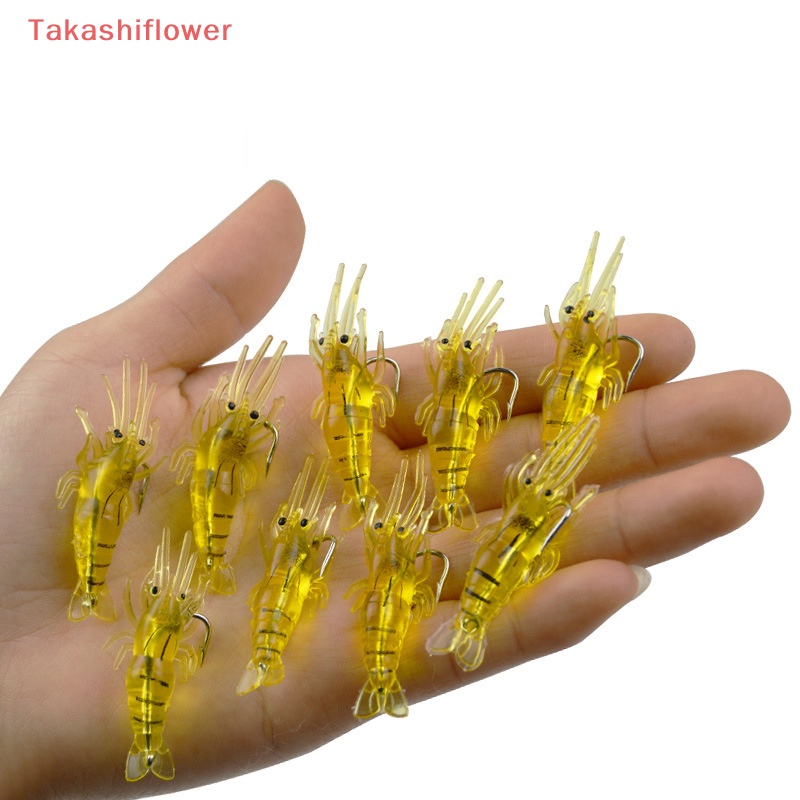Set 10 Mồi Câu Cá Giả Hình Con Tôm Mềm Mại Kèm Móc Câu Tiện Lợi