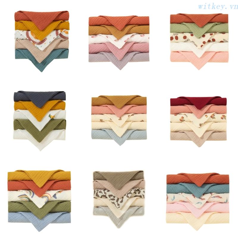 Set 5 Yếm Ăn Chất Liệu Vải Dày Dặn Tiện Dụng Cho Bé