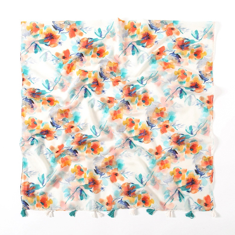Khăn Choàng Cotton Nhẹ In Họa Tiết Thời Trang Xuân Hè Dành Cho Nữ