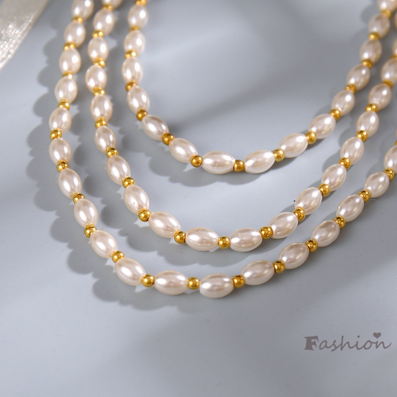 Băng Đô Ngọc Trai 3 Lớp Cổ Điển