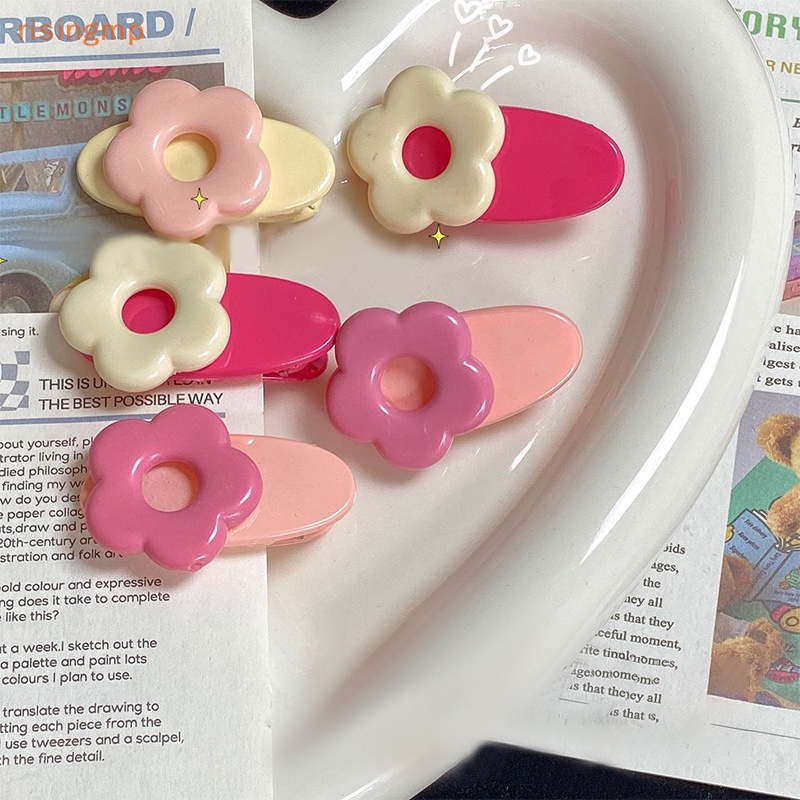 Kẹp Tóc Hình Hoa Màu Hồng Dễ Thương Cho Nữ