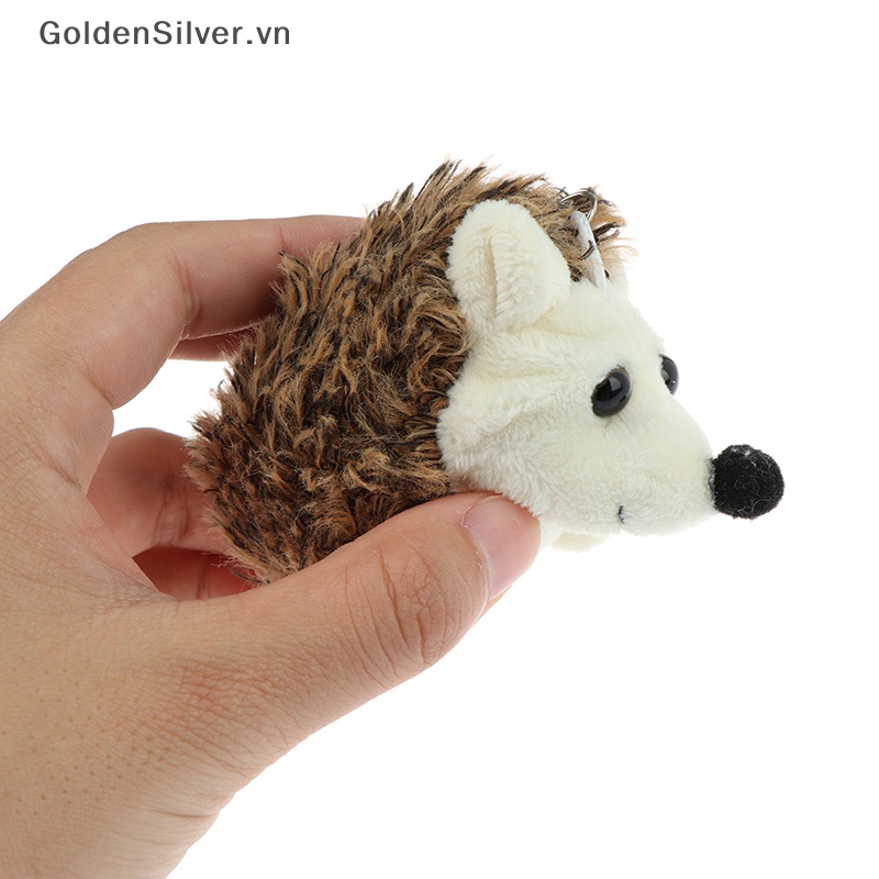1 Chú Nhím Nhồi Bông Mini Màu Vàng Bạc Đáng Yêu Kích Thước 7CM
