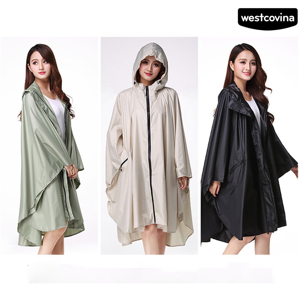 [COD]☁Áo Mưa Dáng Dài Có Mũ Trùm Chống Thấm Nước Tiện Dụng Cho Nữ