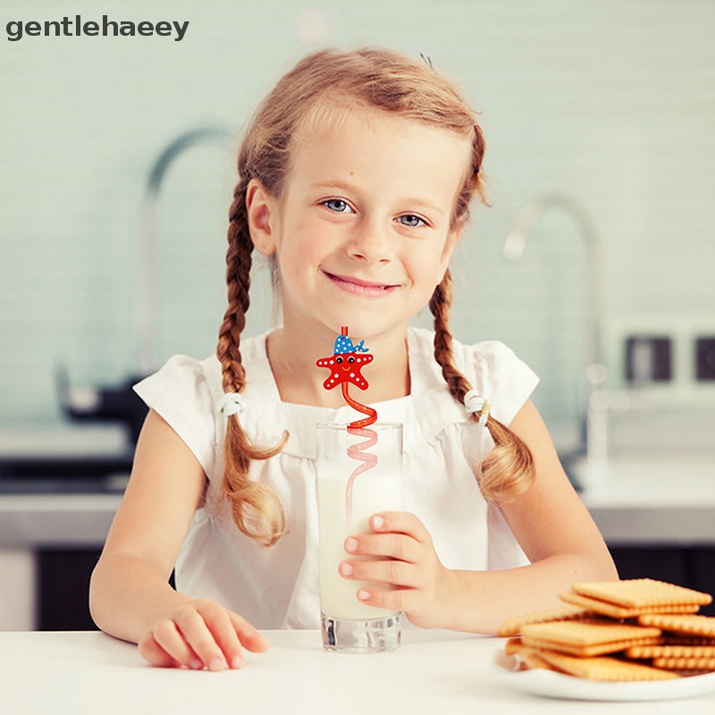 Ống Hút Nhựa PVC Cong Hình Động Vật Hoạt Hình Sáng Tạo Có Thể Tái Sử Dụng