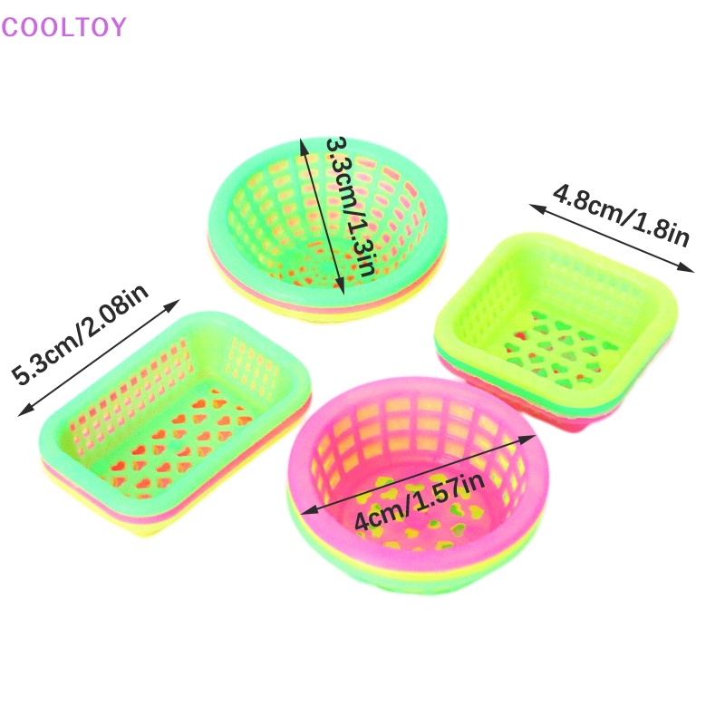 Set 3 Rổ Đựng Trái Cây / Rau Củ Quả Tỉ Lệ 1: 12 Trang Trí Nhà Búp Bê