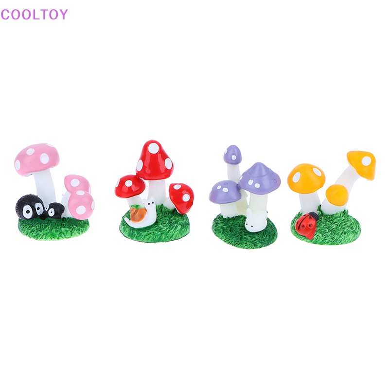 Đồ trang trí Nấm Hoạt Hình Mini Bằng Nhựa Resin Trang Trí Thủ Công
