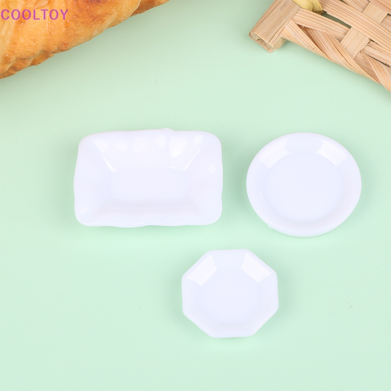 Cooltoy Set 12 Khay Đựng Thức Ăn Mini Màu Trắng Trang Trí Nhà Búp Bê