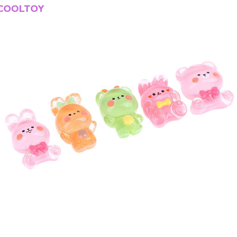 Cooltoy Set 10 Tượng Nhựa Resin Hình Thỏ Gấu Hoạt Hình Kawaii Trang Trí Sổ Tay DIY