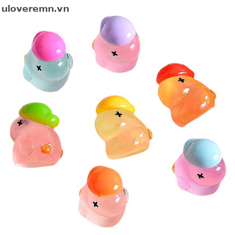 Bộ 5 Kẹp Tóc Hình Vịt Dạ Quang Bằng Nhựa Resin Trang Trí Sổ Tay DIY