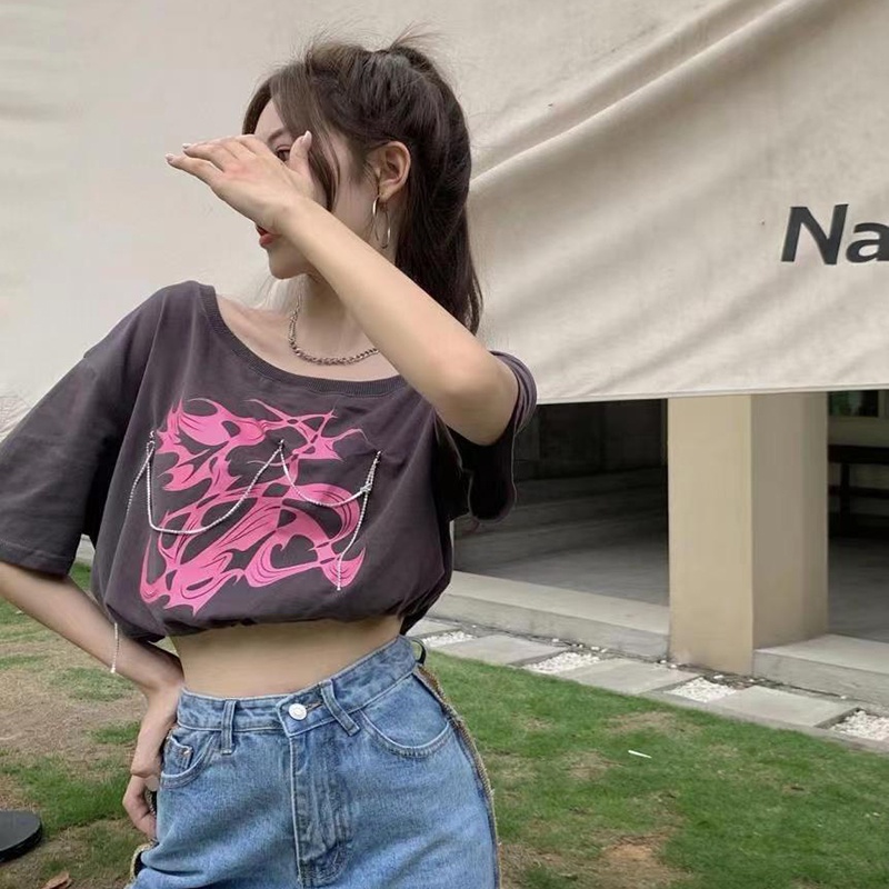 IELGY    Áo Thun Ngắn Tay In Họa Tiết Thời Trang Dành Cho Nữ