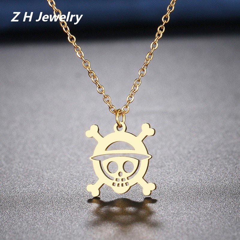 Vòng cổ Mạ Bạc 925 Mặt Hình Đầu Lâu Phong Cách Hip Hop