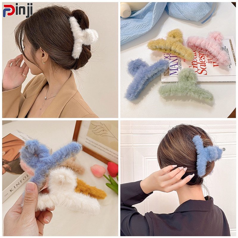 Kẹp Tóc Càng Cua Đính Lông Cá Mập Giả Thời Trang Cho Nữ