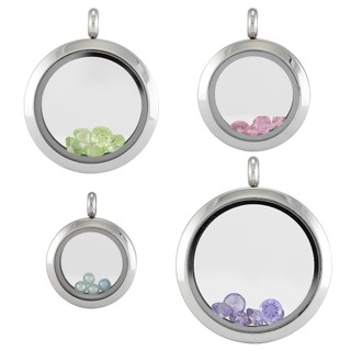 Vòng cổ Khung Ảnh Tròn Bằng Thép Không Gỉ 30mm