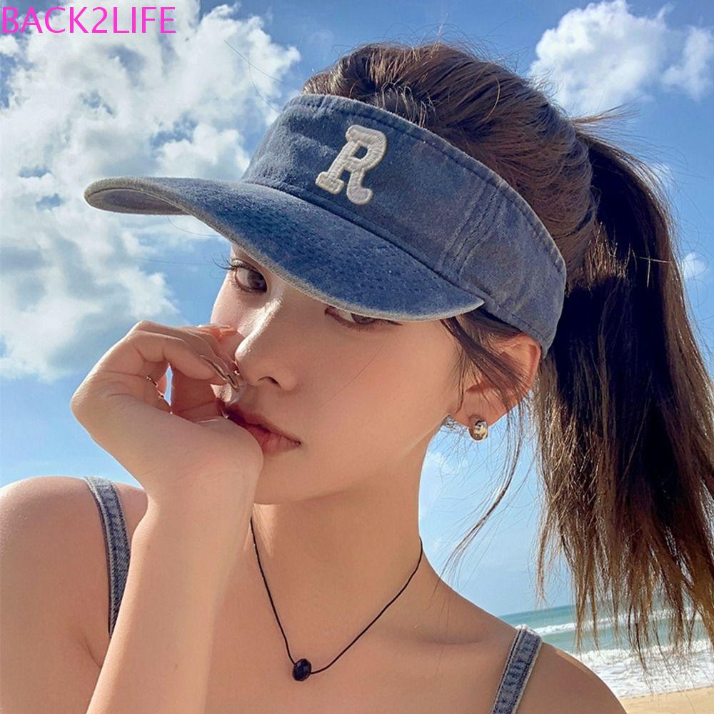 Nón Lưỡi Trai Denim Hở Chóp Che Nắng Thời Trang Mùa Hè Đơn Giản Dành Cho Nữ BACK2LIFE